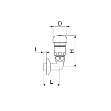 Schlösser Armaturen ROHRBELUEFTER BAUFORM D MIT ANSCHLUSSBOGEN+ROSETTE, DVGW