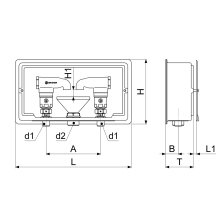 Schlösser Armaturen ROHRBELUEFTER BAUFORM E, 2-FACH UNTERPUTZ, 1/2"x1"x1/2", DIN-DVGW