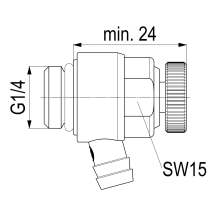 Schlösser Armaturen ENTLEERUNGSVENTIL MIT O-RING DN8, 1/4", MS, AUSLAUFRING: GRUEN