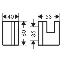 AXOR Universal Rectangular Handtuchhaken, Mattschwarz