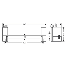 AXOR Universal Rectangular Haltestange, Mattschwarz