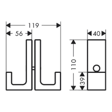 AXOR Universal Rectangular Duschtürgriff, Chrom