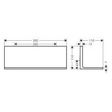 AXOR Universal Rectangular Ablage 300, Brushed Bronze