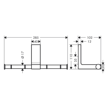 AXOR Universal Rectangular Toilettenpapierhalter doppelt, Mattschwarz