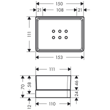 AXOR Universal Softsquare Ablage 150/70 für Dusche, Chrom