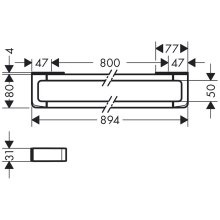 AXOR Universal Softsquare Reling Badetuchhalter 800 mm, Chrom