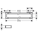 AXOR Universal Softsquare Reling Badetuchhalter 800 mm,...