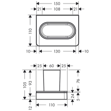AXOR Universal Softsquare Zahnputzbecher, Chrom