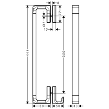 AXOR Universal Softsquare Duschtürgriff 444 mm, Chrom