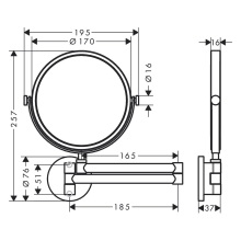 AXOR Universal Circular Rasierspiegel, Mattweiß