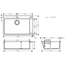 hansgrohe S71 S712-F660 Einbauspüle 660, Edelstahl