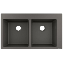 hansgrohe S51 S510-F770 Einbauspüle 370/370, Steingrau
