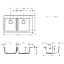 hansgrohe S51 S510-F770 Einbauspüle 370/370, Betongrau
