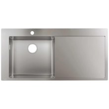 hansgrohe S71 S716-F450 Einbauspüle 450 mit Abtropffläche rechts, Edelstahl