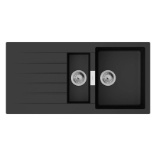 hansgrohe S52 S520-F530 Einbauspüle 345/160 mit Abtropffläche, Graphitschwarz