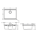 hansgrohe S53 S530-F500 Einbauspüle 500 mit...