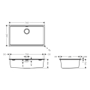 hansgrohe S53 S530-F700 Einbauspüle 700 mit...