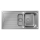 hansgrohe S44 S440-A517 100 Einbauspüle 342/145 mit Abtropffläche und automatischer Ablaufgarnitur, Edelstahl