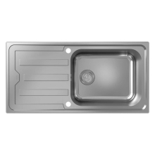 hansgrohe S44 S440-A500 100 Einbauspüle 500 mit Abtropffläche und automatischer Ablaufgarnitur, Edelstahl