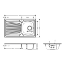 hansgrohe S21 S210-A342 86 Einbauspüle 342 mit...
