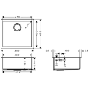 hansgrohe S71 S719-U450 Unterbauspüle 450, Edelstahl