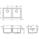 hansgrohe S51 S510-U770 Unterbauspüle 370/370,...