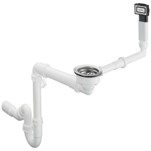 hansgrohe D16-10 Manuelle Ab- und Überlaufgarnitur für Einzelbecken Granit, Chrom