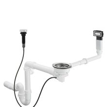 hansgrohe D14-11 Automatische Ab- und Überlaufgarnitur für Einzelbecken, Edelstahl