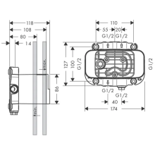 AXOR One Grundkörper für Thermostatmodul Unterputz