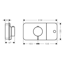 AXOR One Thermostatmodul Unterputz für 1 Verbraucher, Mattschwarz