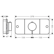 AXOR One Thermostatmodul Unterputz für 2 Verbraucher, Chrom