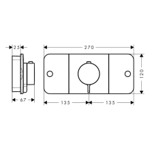 AXOR One Thermostatmodul Unterputz für 2 Verbraucher, Mattschwarz