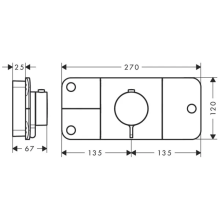 AXOR One Thermostatmodul Unterputz für 3 Verbraucher, Chrom