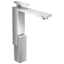 AXOR Edge Einhebel-Waschtischmischer 280 für Aufsatzwaschtische mit Push-Open Ablaufgarnitur - Diamantschliff, Chrom
