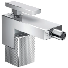 AXOR Edge Einhebel-Bidetmischer mit Push-Open Ablaufgarnitur - Diamantschliff, Chrom
