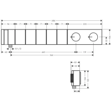 AXOR Edge Thermostatmodul Select 680/100 Unterputz für 5 Verbraucher - Diamantschliff, Polished Gold Optic
