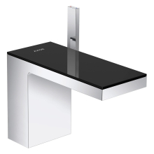 AXOR MyEdition Einhebel-Waschtischmischer 110 mit Push-Open Ablaufgarnitur, Chrom/Schwarzglas