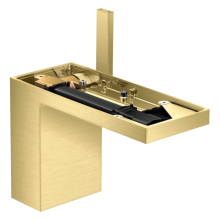 AXOR MyEdition Einhebel-Waschtischmischer 110 mit Push-Open Ablaufgarnitur ohne Platte, Brushed Brass