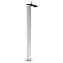 AXOR MyEdition Einhebel-Waschtischmischer bodenstehend mit Push-Open Ablaufgarnitur, Chrom/Schwarzglas