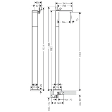 AXOR MyEdition Einhebel-Waschtischmischer bodenstehend mit Push-Open Ablaufgarnitur, Chrom/Schwarzglas