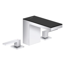 AXOR MyEdition 3-Loch Waschtischarmatur 110 mit Push-Open Ablaufgarnitur, Chrom/Schwarzglas