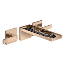 AXOR MyEdition 3-Loch Waschtischarmatur Unterputz für Wandmontage mit Auslauf 221 mm, ohne Platte, Polished Red Gold