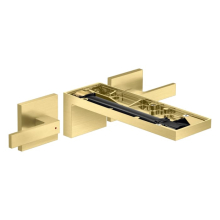 AXOR MyEdition 3-Loch Waschtischarmatur Unterputz für Wandmontage mit Auslauf 221 mm, ohne Platte, Brushed Brass
