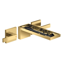 AXOR MyEdition 3-Loch Waschtischarmatur Unterputz für Wandmontage mit Auslauf 221 mm, ohne Platte, Polished Gold Optic