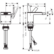 AXOR MyEdition Einhebel-Bidetmischer mit Push-Open Ablaufgarnitur ohne Platte, Chrom