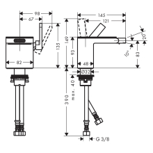 AXOR MyEdition Einhebel-Bidetmischer mit Push-Open Ablaufgarnitur ohne Platte, Mattschwarz