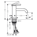 AXOR One Einhebel-Waschtischmischer 70 mit Hebelgriff und...
