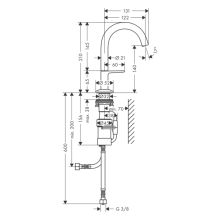 AXOR One Waschtischmischer Select 140 mit Push-Open Ablaufgarnitur, Mattweiß