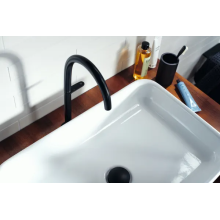 AXOR One Waschtischmischer Select 260 für Aufsatzwaschtische mit Push-Open Ablaufgarnitur, Mattschwarz