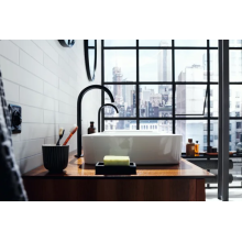 AXOR One Waschtischmischer Select 260 für Aufsatzwaschtische mit Push-Open Ablaufgarnitur, Mattschwarz